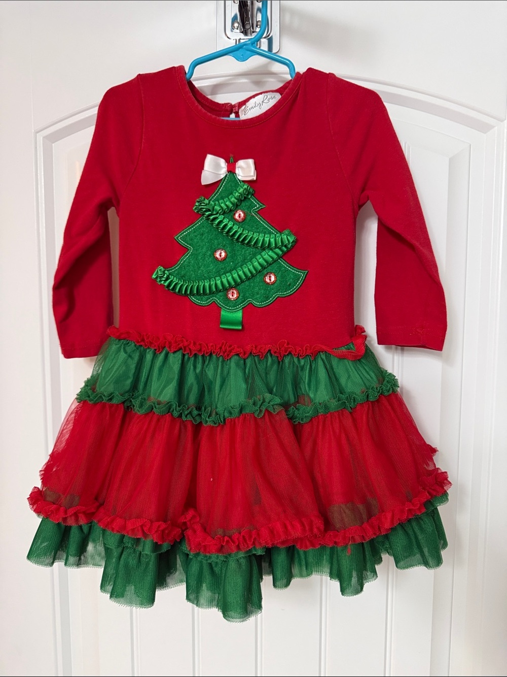 Emily Rose Red Christmas Ruffle Dress